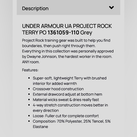 💥Under Armour UA Project Rock Hooded Cropped Sweatshirt💥 NWT - Picture 13 of 13